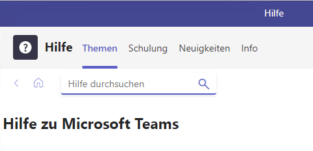 Hilfe zu Teams