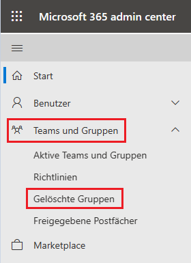 Gelöschtes Team wiederherstellen
