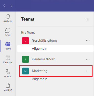 Gelöschtes Team wiederherstellen