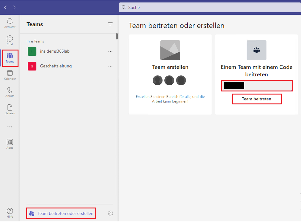 Team_über_einen_Code_beitreten_1 Team über einen Code beitreten
