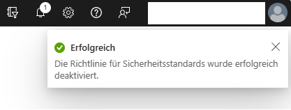 Sicherheitsstandards in Microsoft 365 für die gesamte Organisation deaktivieren