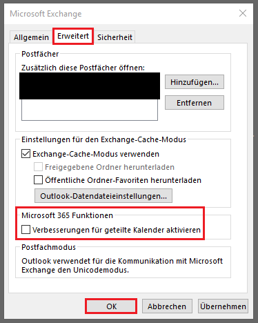 Fehlerhafte Synchronisierung von Outlook Kalender