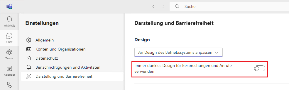 Microsoft Teams Design ändern