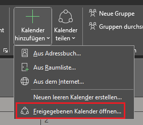 Outlook Kalender hinzufügen