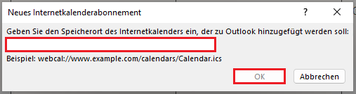 Outlook Kalender hinzufügen