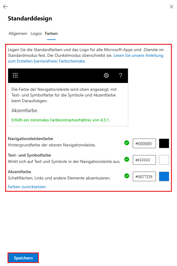 Standarddesign in Microsoft 365 ändern