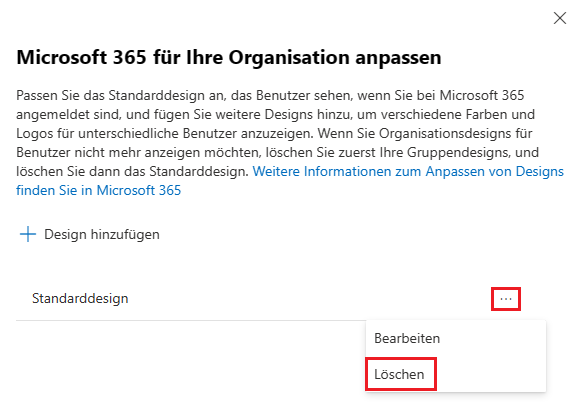 Standarddesign in Microsoft 365 ändern
