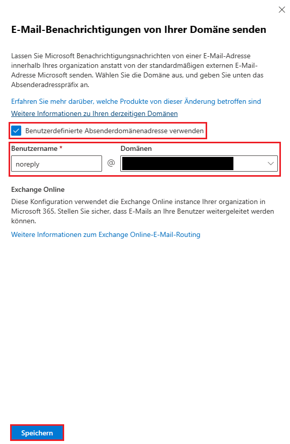 E-Mail-Benachrichtigungen von Ihrer Domäne senden