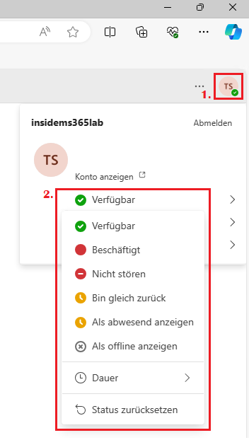 Microsoft Teams Status ändern