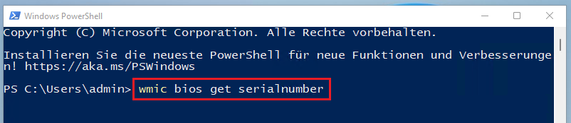 Seriennummer von Computer auslesen