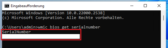 Seriennummer von Computer auslesen