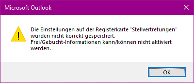 Zugriffsrechte für Stellvertretungen werden nicht gespeichert