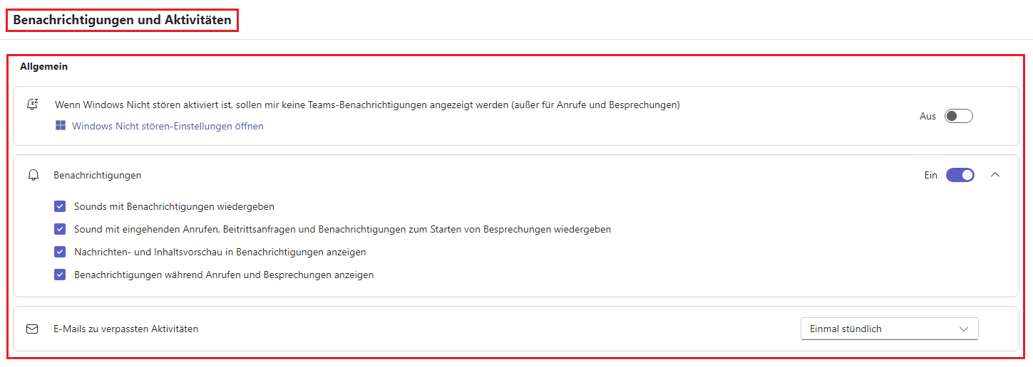 Microsoft Teams Benachrichtigungen und Aktivitäten verwalten