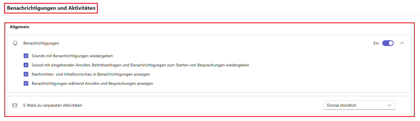 Microsoft Teams Benachrichtigungen und Aktivitäten verwalten