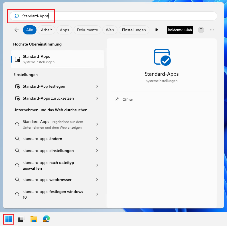 Standard E-Mail Programm festlegen