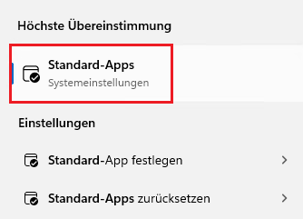 Standard E-Mail Programm festlegen