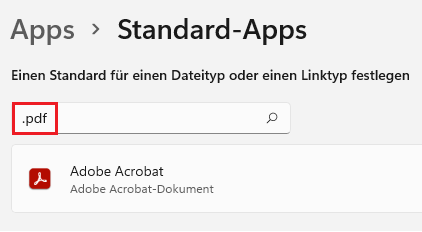 Standard PDF Programm festlegen