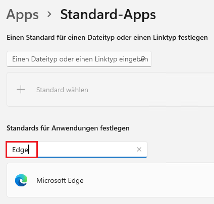 Standardbrowser festlegen