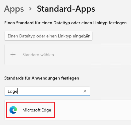 Standardbrowser festlegen