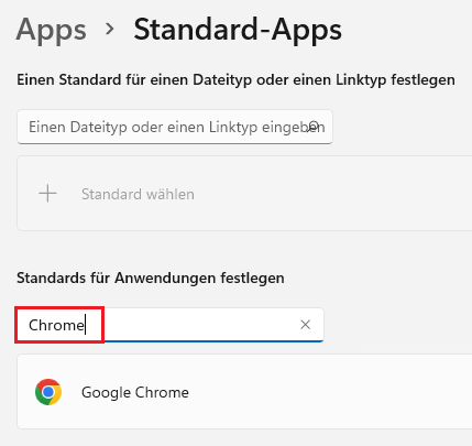 Standardbrowser festlegen