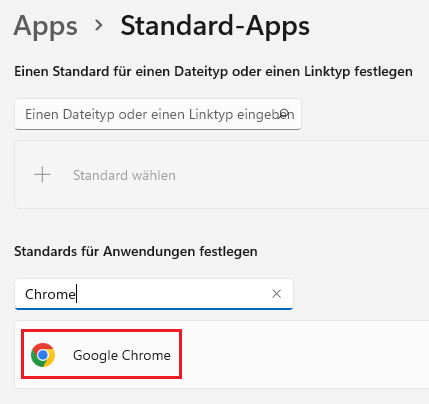 Standardbrowser festlegen