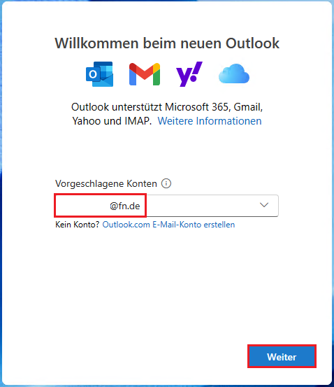Freenet E-Mail-Konto im neuen Outlook einrichten