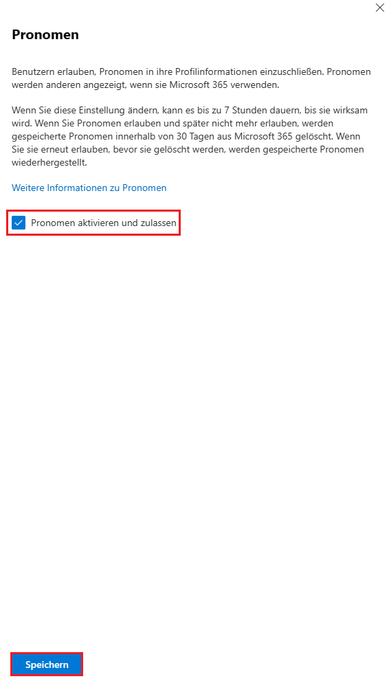 Pronomen Feature in Microsoft 365 aktivieren