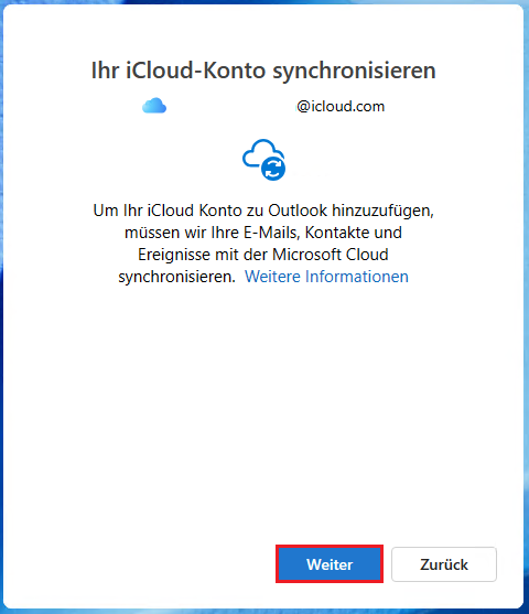 iCloud E-Mail-Konto im neuen Outlook einrichten