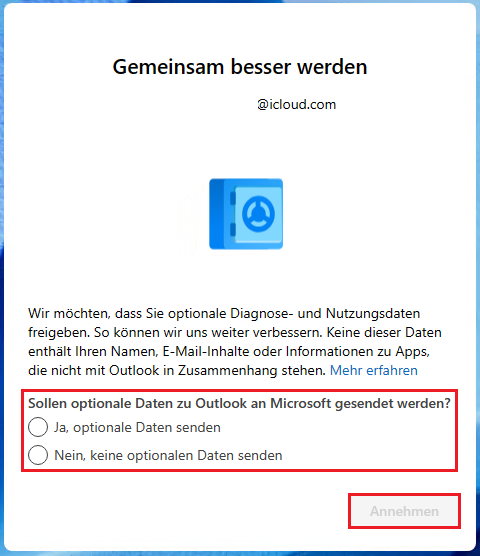 iCloud E-Mail-Konto im neuen Outlook einrichten