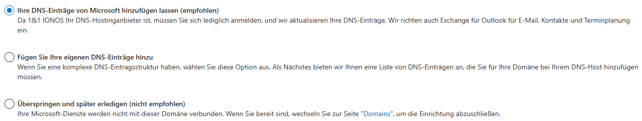 Domain in Microsoft 365 hinzufügen