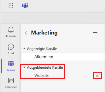 Teams Kanal archivieren