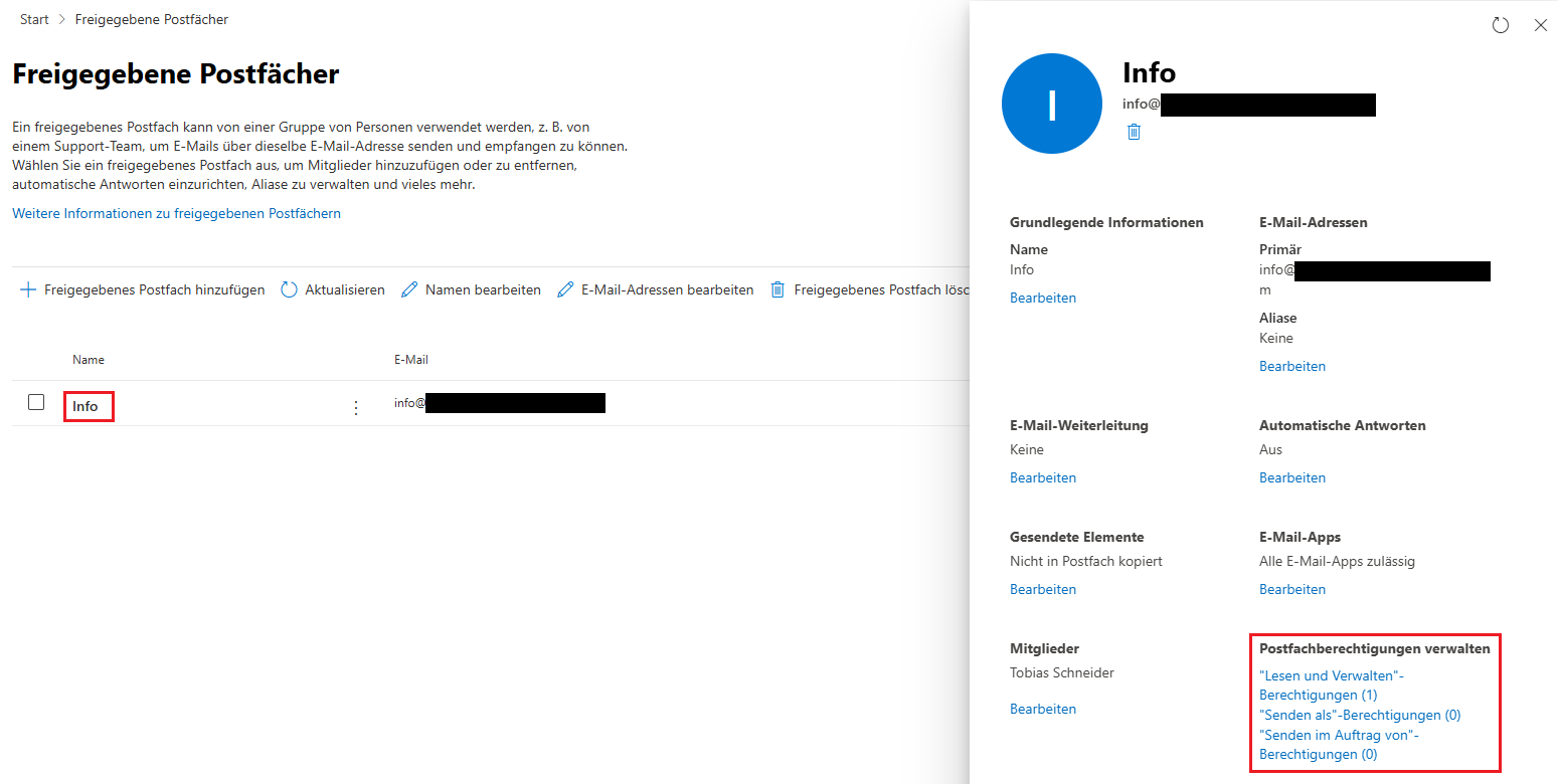 Freigegebenes Postfach im MS365 Admin Center erstellen