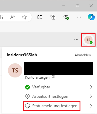 Statusmeldung in Microsoft Teams festlegen