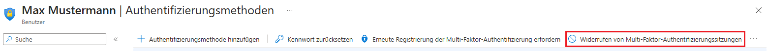 Widerrufen der Microsoft MFA Sitzung durchführen